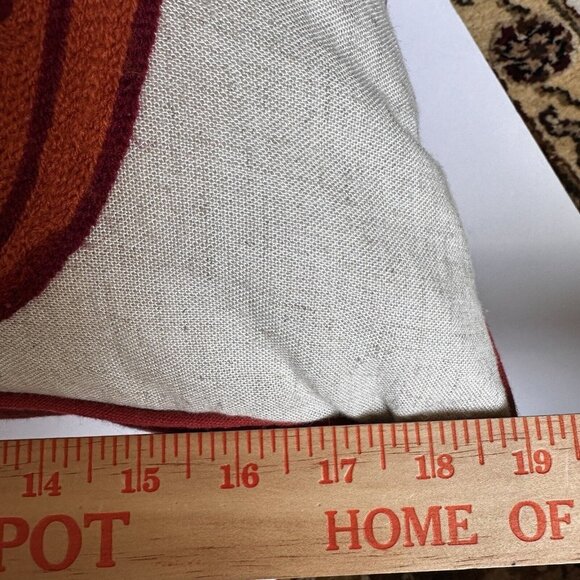 Envogue Decorative‎ Pillow Pumpkin Patch Embroidered Down Fill 19" x 19" EUC - Picture 10 of 10